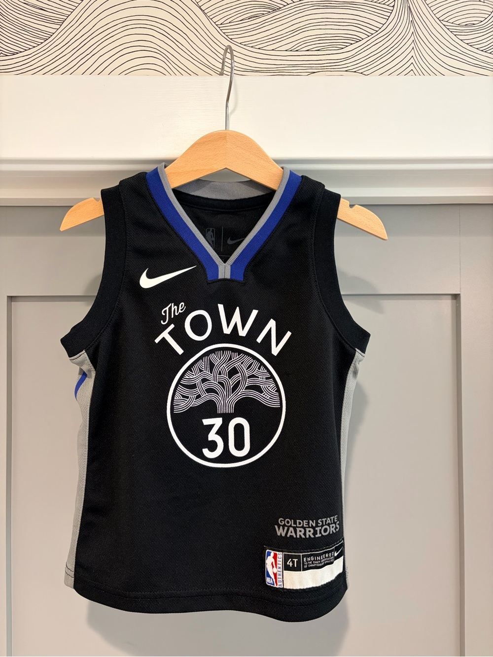 Nike Stephen Curry Warriors "The Town" Jersey 4T GSW Black City Edition